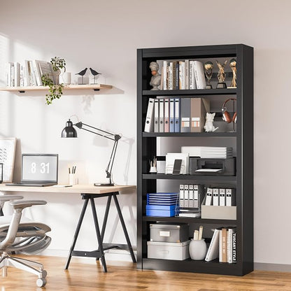 5 Tier Metal Bookshelf, Industrial Open Bookcases - Image 6
