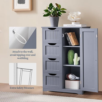 Yaheetech Bathroom Floor Cabinet, Freestanding Storage Organizer Unit Kitchen - Image 4