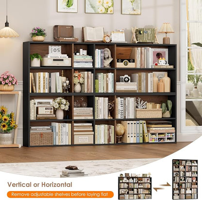 FOTOSOK Bookshelf Bookcase 7-Tier Narrow Bookshelf Tall CD Media Tower Rack | - Image 8