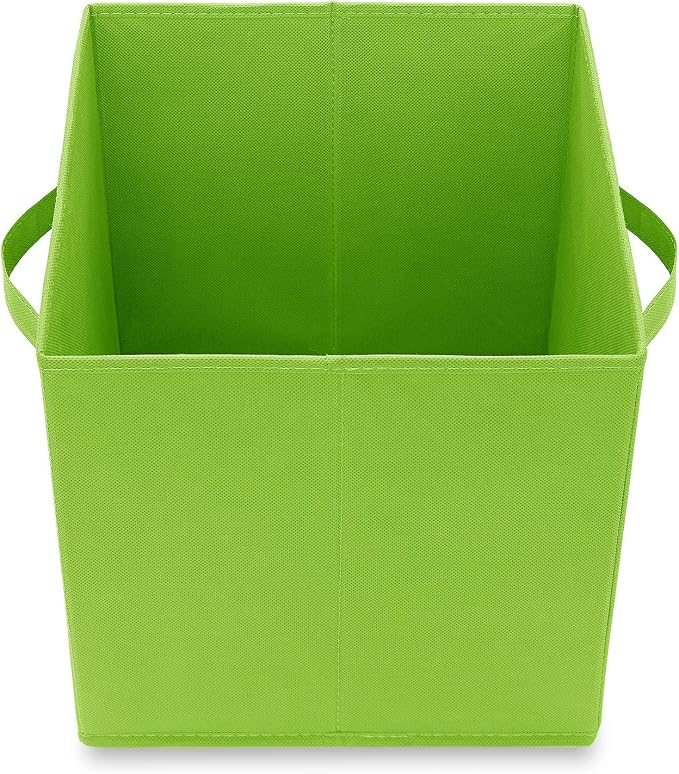 Casafield Set of 6 Collapsible Fabric Cube Storage Bins, Lime Green - Image 4