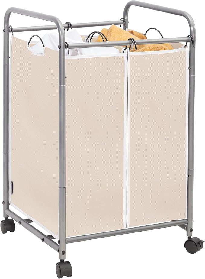 STORAGE MANIAC Laundry Sorter 2 Section, 90 L Gal Laundry Hamper by STORAGEMANIAC