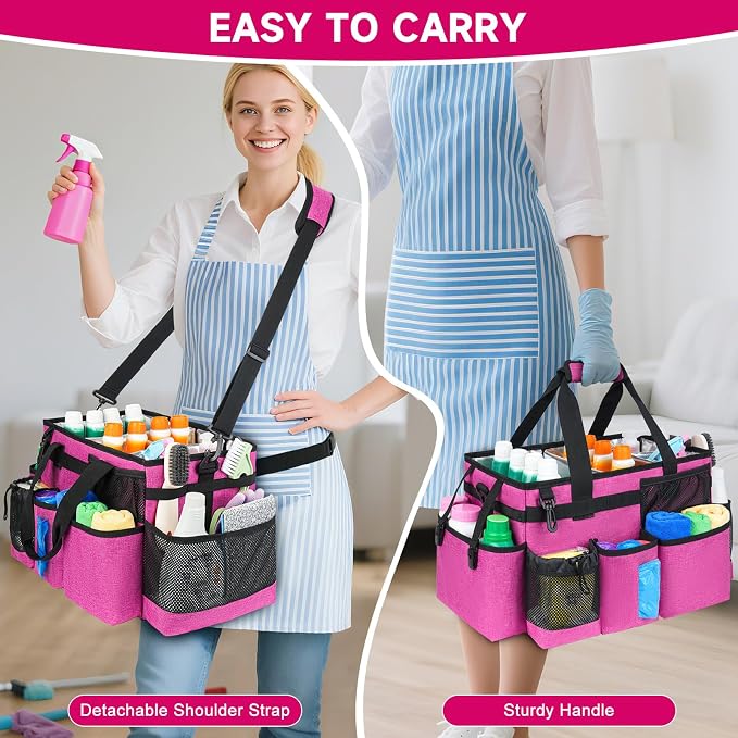 Cleaning Caddy Bag, Large Cleaning Supplies Organizer - Image 4