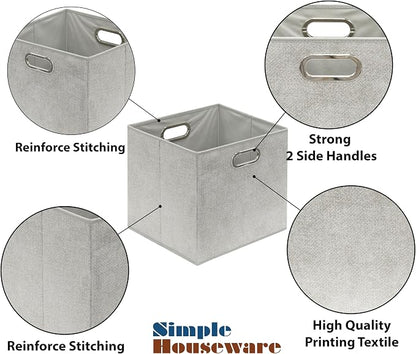 Simple Houseware 13-Inch Collapsible Fabric Cube Storage Bin - Image 5