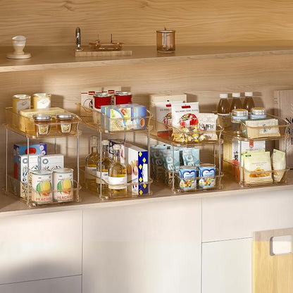 Delamu 2-Tier Under Sink Organizers and Storage, Pull Out Kitchen Pantry - Image 3