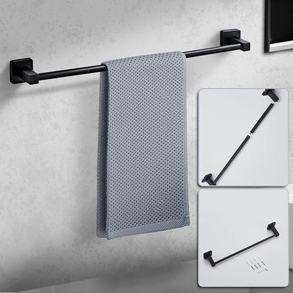 Matte Black Bathroom Hardware Set 4 Pieces, Bathroom Accessories Set Stainless - Image 4