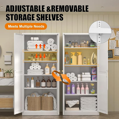 71"Tall Metal Kitchen Pantry Storage Cabinet - Image 4