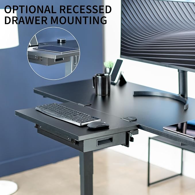 VIVO Black Clamp-on 24 x 14 in Desk Extender, DESK-EXT24D | Premium, Built-in - Image 5