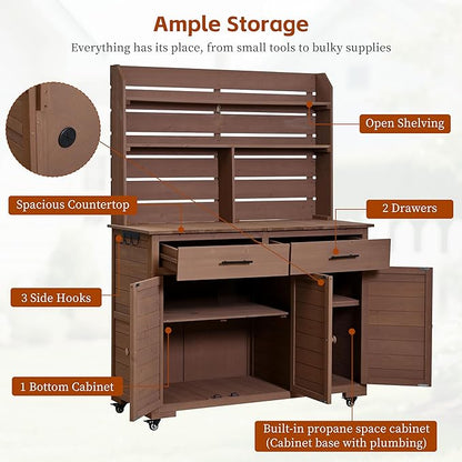 65''H Large Garden Potting Bench - Image 3