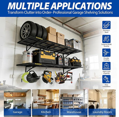 Avalution Garage Wall Shelving 4 Pack, 2x3ft Garage Shelving Wall Mounted - Image 3