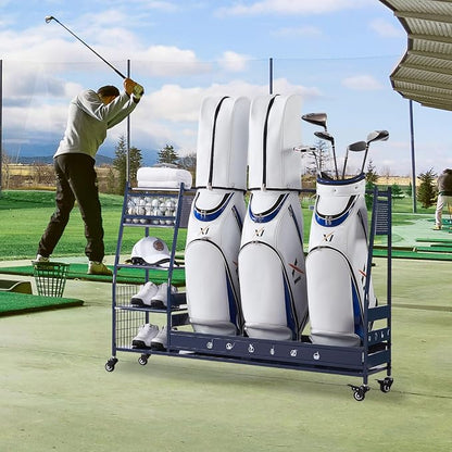 Lauren&Harold Golf Bag Organizer Garage Storage, Golf Storage Rack Stand Fits 2 - Image 5