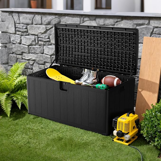 JEKO&JEKO 110 Gallon Outdoor Storage Box, Large Plastic Deck Box - Image 5