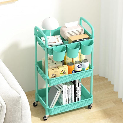 MOYIPIN 3-Tier Plastic Rolling Utility Cart - Image 3