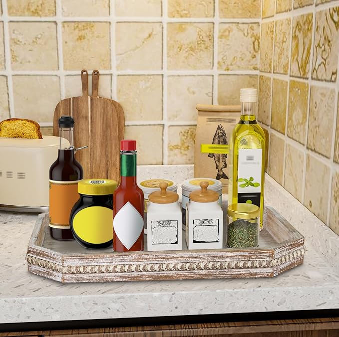 MAONAME Wood Serving Tray, Farmhouse Wooden Tray - Image 5