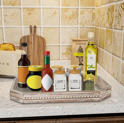 MAONAME Wood Serving Tray, Farmhouse Wooden Tray - Image 5