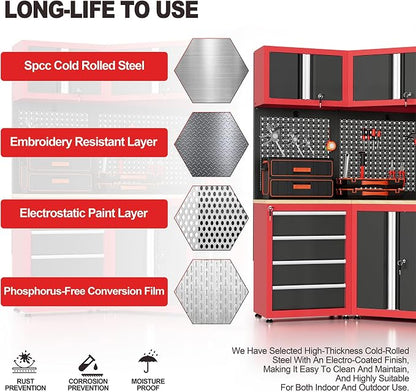 LARBANKE Garage Storage Cabinet System—8 Pcs Garage Cabinets and Storage System - Image 7