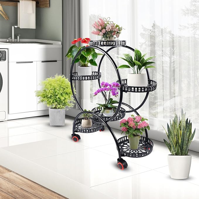 4 Tier Iron Plant Stand, Indoor Metal Rack - Image 8