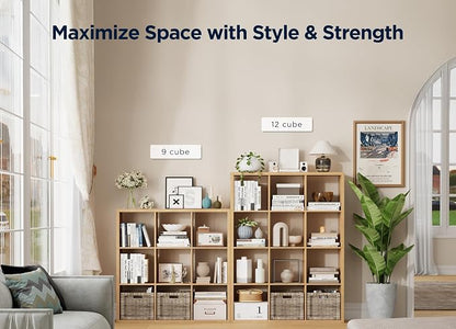 9-Cube Storage Organizer, Wooden Cube Shelf Bookcase - Image 5