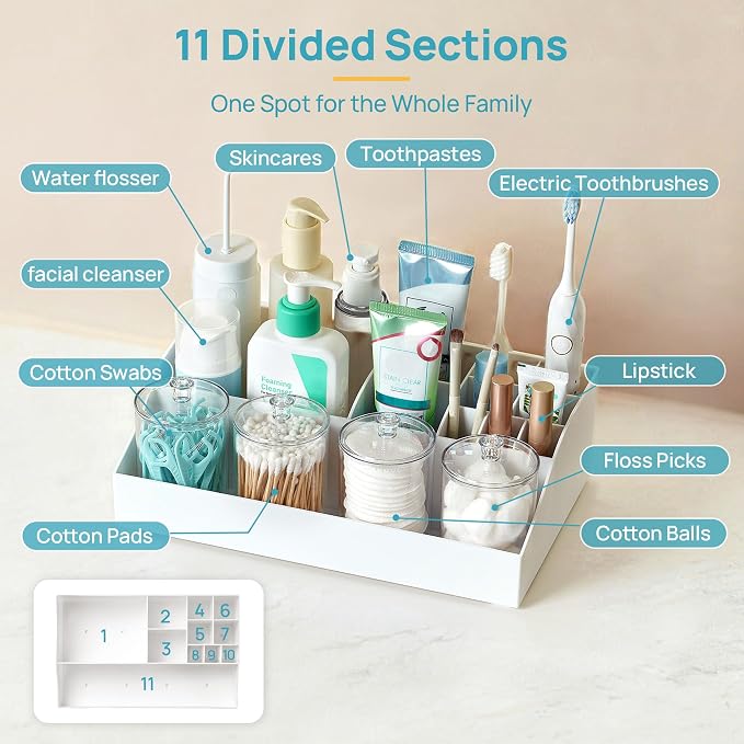 Vtopmart 5 PCS Bathroom Countertop Organizer Sets, - Image 5