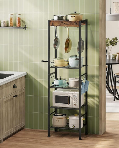 5-Tier Pot Rack, Floorstanding Pots and Pans Organizer, Kitchen Bakers Rack by Choezon