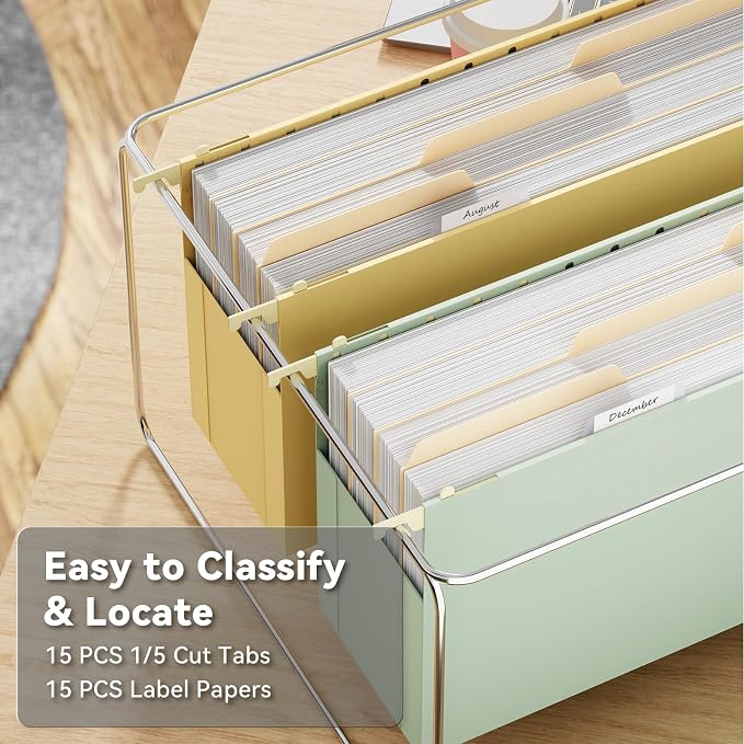 Ansook Legal Size Hanging File Folders, 6 Pack Extra Capacity Expanding File - Image 4