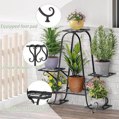 INGIORDAR Plant Stand Indoor Outdoor Shelf Metal Holder Pot Rack Multiple - Image 3