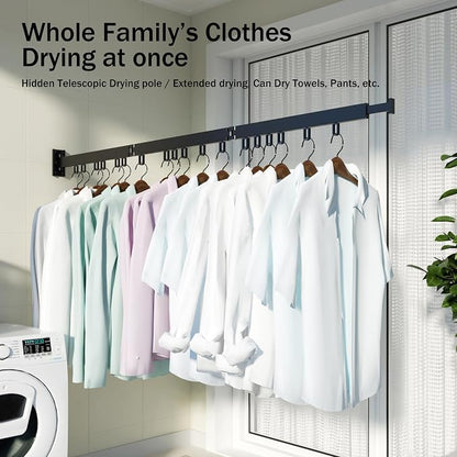 HEILAIYI Clothes Drying Rack, Laundry Drying Rack, Wall Mounted Clothes Rack - Image 8