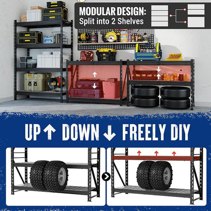 WORKPRO 77" Extra-Width Garage Shelving Units, 6400LBS Heavy Duty Utility - Image 4