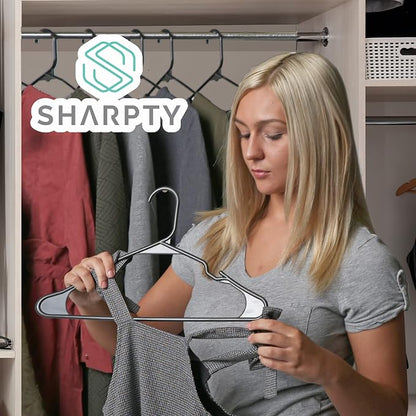 Sharpty Plastic Hangers, 35 Pack, Space Saving, Heavy Duty - Image 9