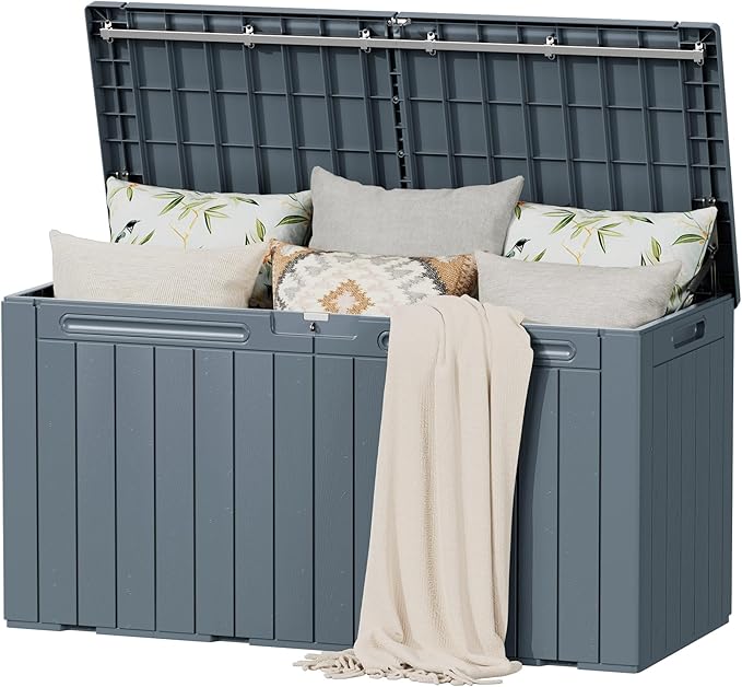 Flamaker Resin Deck Box 100 Gallon Large Outdoor Storage Box Waterproof | by Flamaker