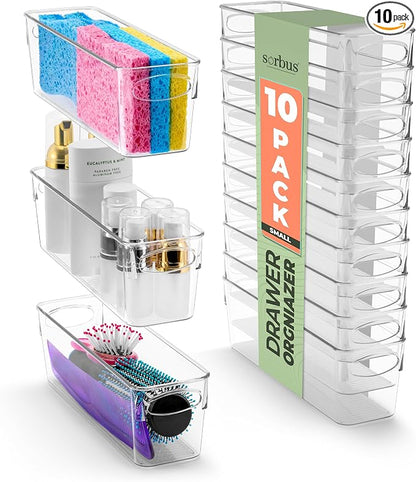 Sorbus Small Clear Plastic Storage Bins by Sorbus
