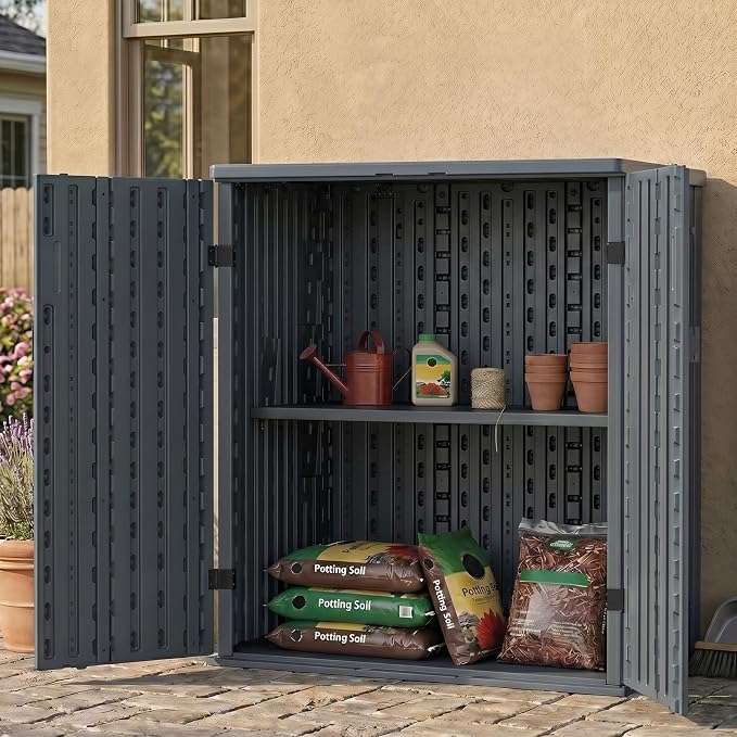 EHHLY Heavy Duty Small Storage Cabinet Outdoor Weatherproof, 14 Cuft Garage by EHHLY