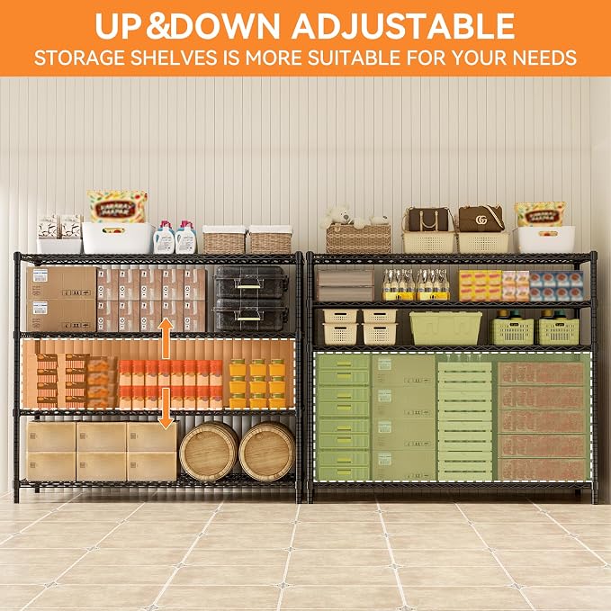 ROOMTEC 4-Tier Heavy Duty Garage Shelves, Max Loads 3200LBS | Adjustable - Image 7