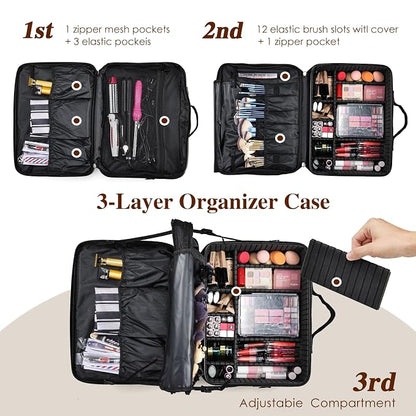 Adazzo Extra Large Makeup Case 8.5” Deep Professional Cosmetic Organizer Box - Image 2
