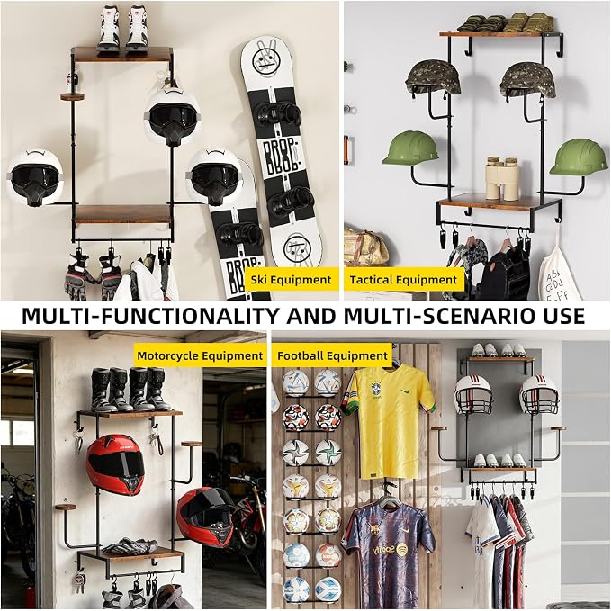 Urban Deco Motorcycle Helmet Holder Wall Mount, Helmet Rack - Image 6