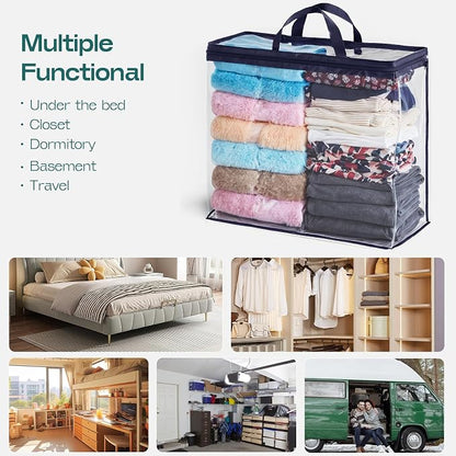 5 Pack Clear Storage Bags for Clothes, 22L Blanket Storage Bags, Under Bed - Image 9