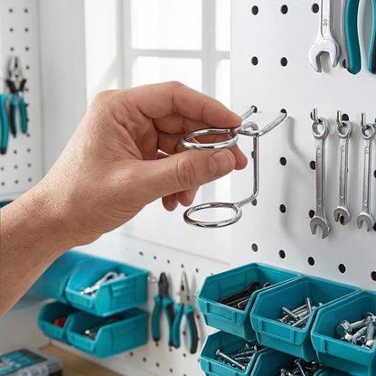 5Pcs Pegboard Screwdriver Holder Tool Organizers Double-Ring Peg Board Hang - Image 6