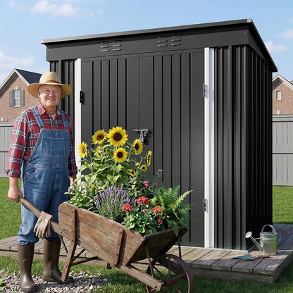 Gizoon 8' x 6' Outdoor Storage Shed, Lockable Doors and Ventilation - Image 3