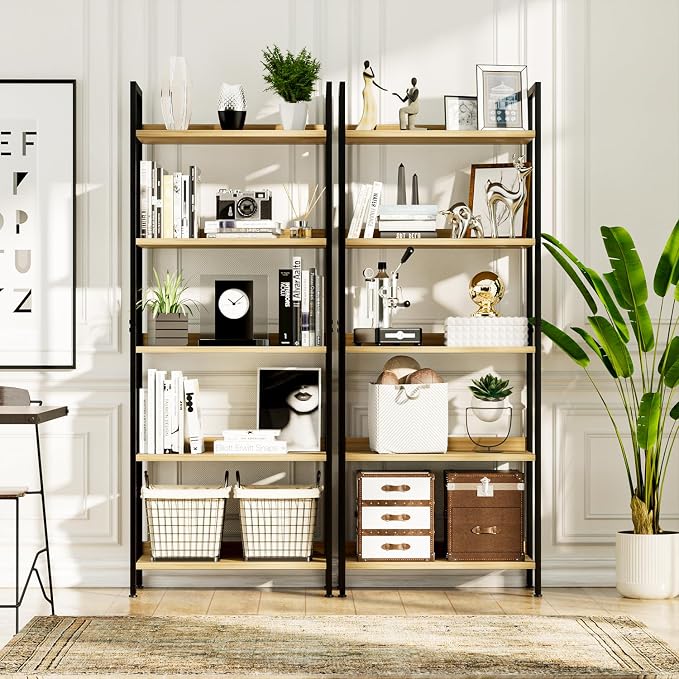 NUMENN Bookshelf, 5 Tier Bookshelves, Home Office Bookcase Shelf Storage - Image 5