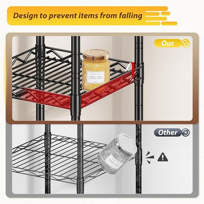 DurayLoly Set of 2 Storage Shelves-5 Tier Metal Shelving Adjustable Wire - Image 5