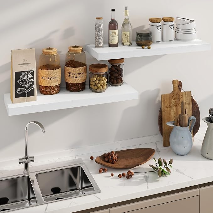 Fun Memories White Floating Shelves 36 Inch Long, 8 Inch Deep Floating Shelf - Image 6