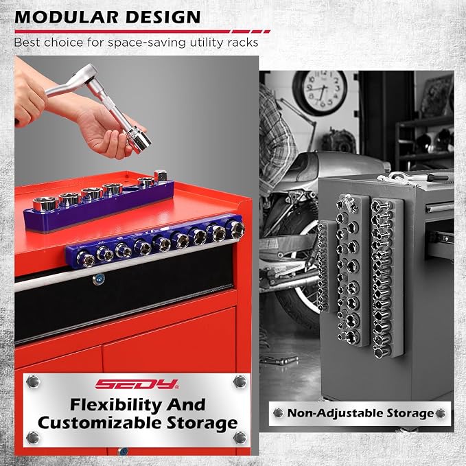 2-Piece 1/2"-Drive SAE Magnetic Socket Organizer Set - Image 3