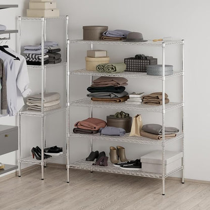 24" Deep x 48" Wide x 64" Height Wire Shelving Kit | 5-Tier | NSF Commercial - Image 7