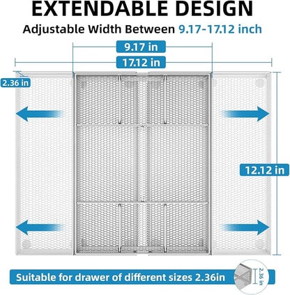 Marbrasse Expandable Desk Drawer Organizer, Mesh Tray - Image 2
