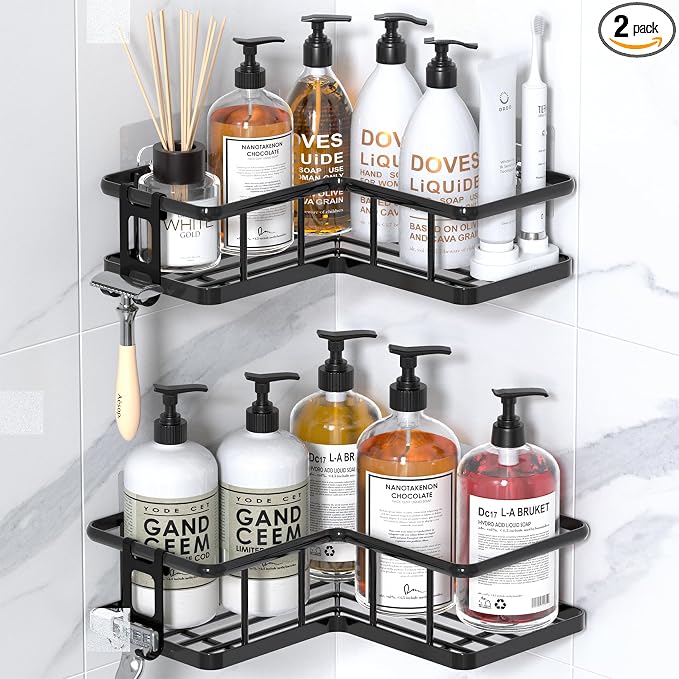 YASONIC Corner Shower Caddy Adhesive, 100% Rustproof Shower Organizer, No Drill by YASONIC