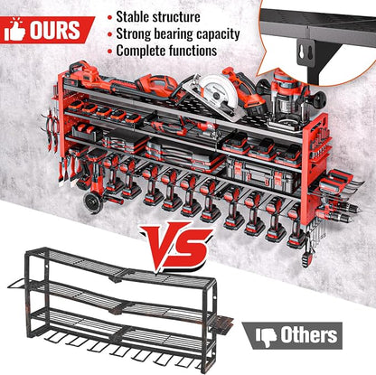 49.8" W Large Power Tool Organizer Wall Mount, Heavy Duty Tool Organizer - Image 5