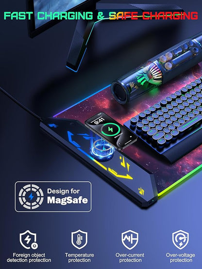TopMade Wireless Charging Mouse Pad, RGB Gaming Mousepad, 35.4" x 15.8" Extra - Image 2