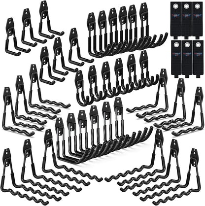 3-H Garage Wall Hooks 42 Pack, Heavy Duty Garage Hooks by 3-H