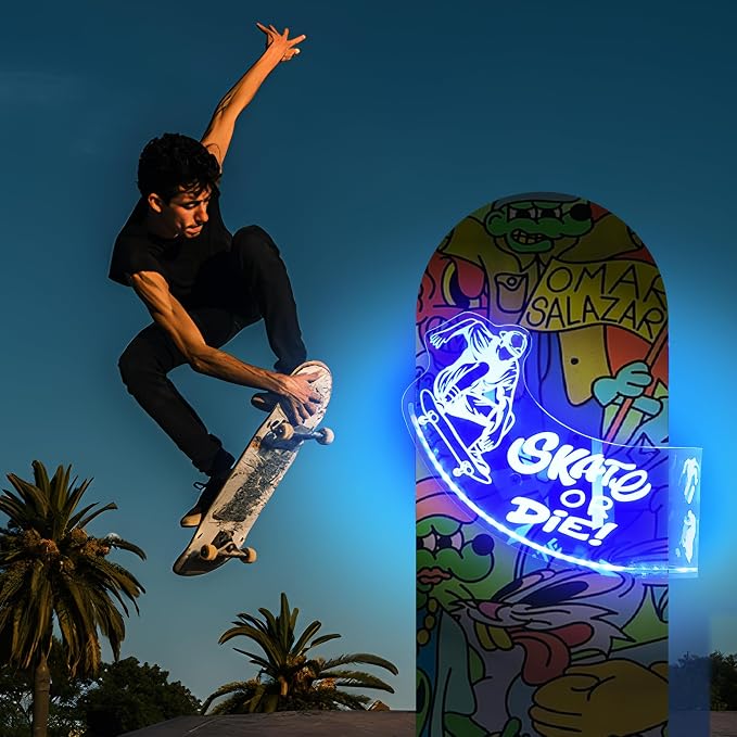 Light Up Skateboard Wall Mount, Acrylic Skateboard Rack - Image 3