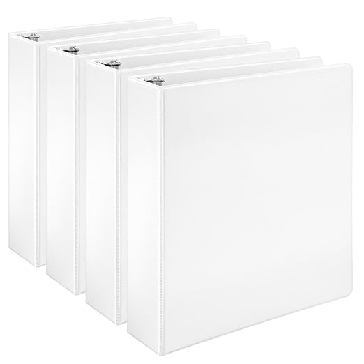 Amazon Basics 3 Ring Binders, 2 Inch, D-Ring Organizer by AmazonBasics