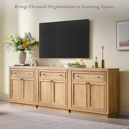 ACCOHOHO Modern Farmhouse Buffet Cabinet, 94.5" Sideboard Credenza, Modular - Image 7